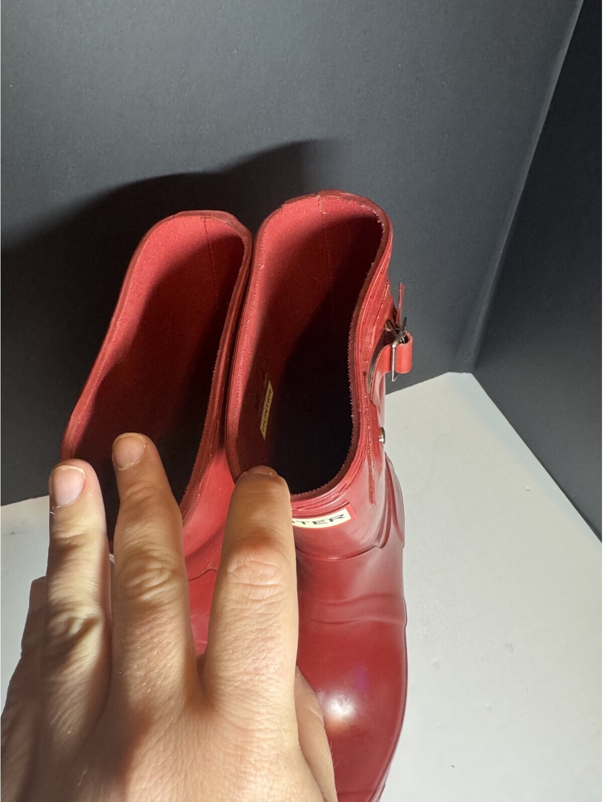 Women's Hunter Original Short Red Rain Boots Lightly Used Women's 6 Euro 37 — image 4 of 8